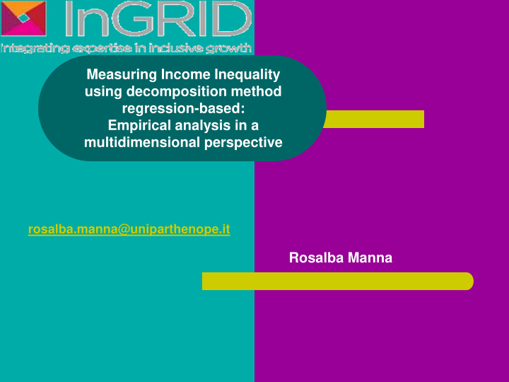 measuring income inequality using decomposition method