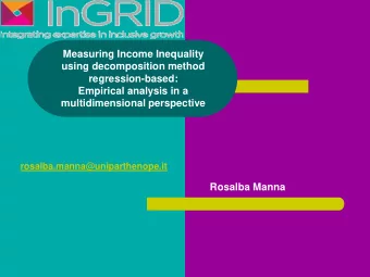 Measuring Income Inequality  using decomposition method  regression-based:  Empirical analysis in a