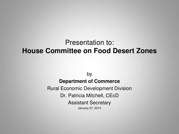 house committee on food desert zones