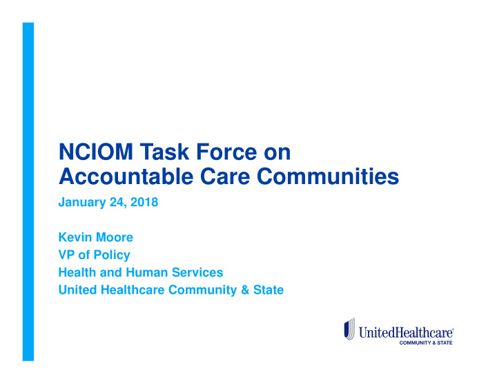 nciom task force on accountable care communities