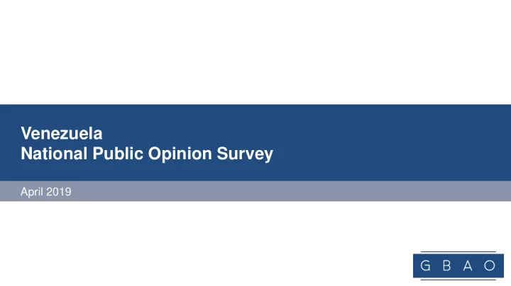 venezuela national public opinion survey