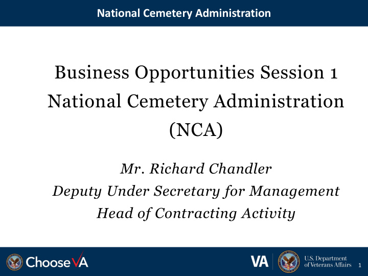 business opportunities session 1 national cemetery