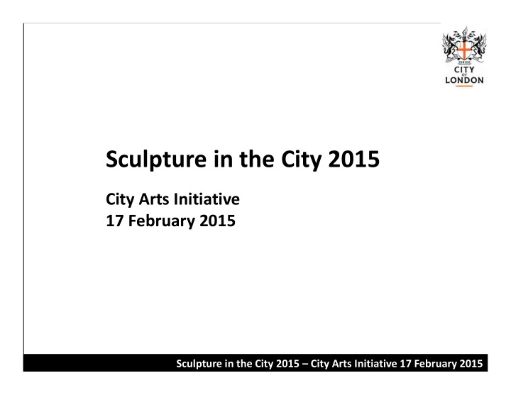 sculpture in the city 2015