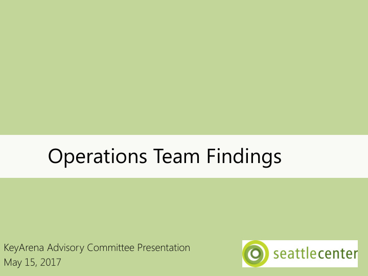 operations team findings