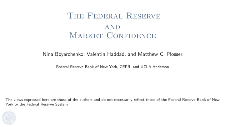 the federal reserve and market confidence