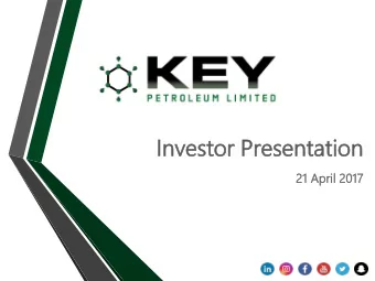 Invest  nvestor  or Pr  Presentation  sentation  21  21 April  ril 20  2017  Disclaim  claimer  er