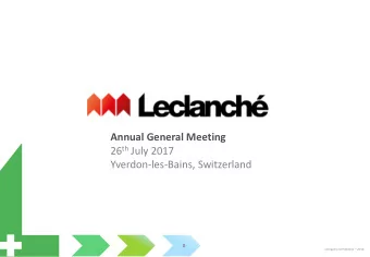 26 th July 2017  Yverdon-les-Bains, Switzerland  0 company confidential  2016  Agenda  2016