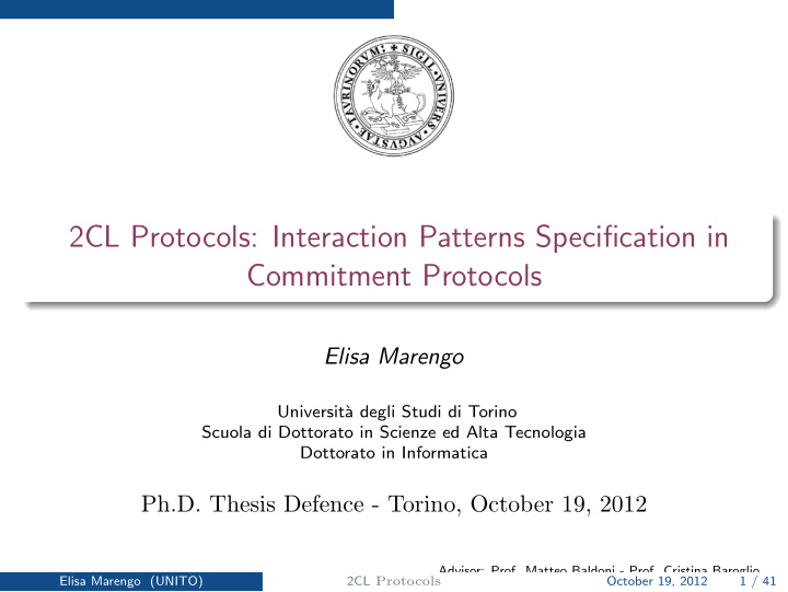 2cl protocols interaction patterns specification in