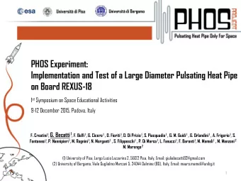 on Board REXUS-18 1 st Symposium on Space Educational Activities  9-12 December 2015, Padova, Italy