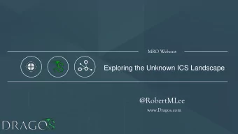 @RobertMLee  www.Dragos.com  Robert M. Lee  Current:  CEO and Founder, Dragos, Inc.  SANS