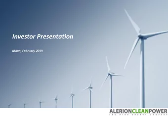 Investor Presentation  Milan, February 2019  Disclaimer This presentation and the information