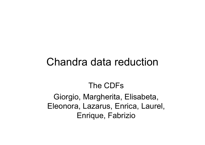 chandra data reduction
