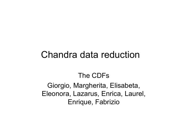 chandra data reduction