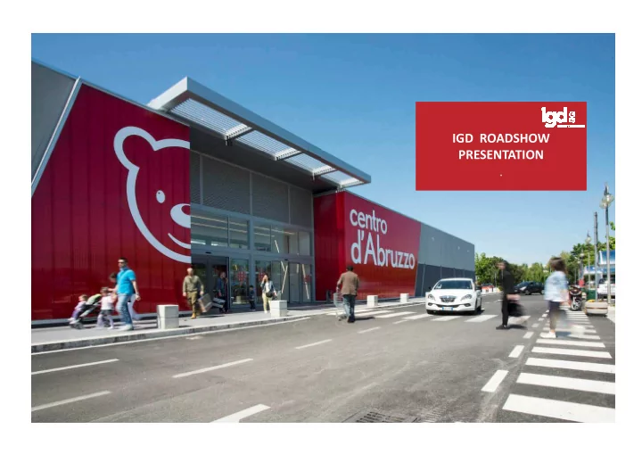 igd roadshow presentation presentation laimer discla