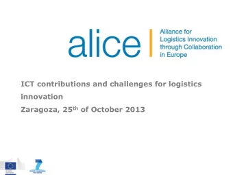 innovation Zaragoza, 25 th of October 2013  ECITL Parallel B (Friday 12:30):  ICT contributions and