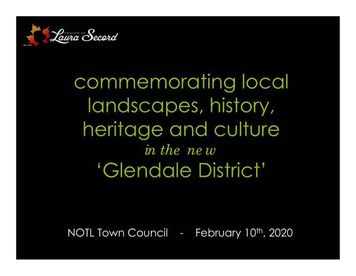 commemorating local landscapes history heritage and