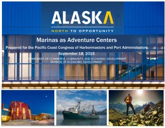 Marinas as Adventure Centers  Prepared for the Pacific Coast Congress of Harbormasters and Port
