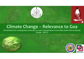 Climate Change  Relevance to Goa  (Presentation for creating basic awareness as a part of