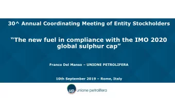 global sulphur cap Franco Del Manso  UNIONE PETROLIFERA 10th September 2019  Rome, Italy