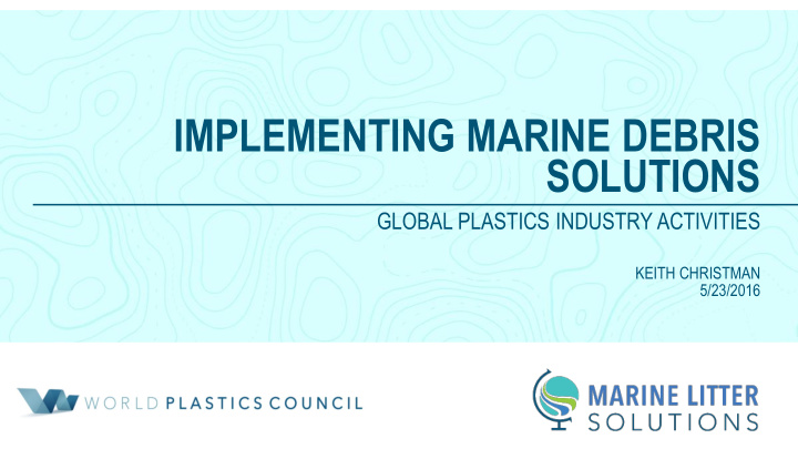 implementing marine debris solutions