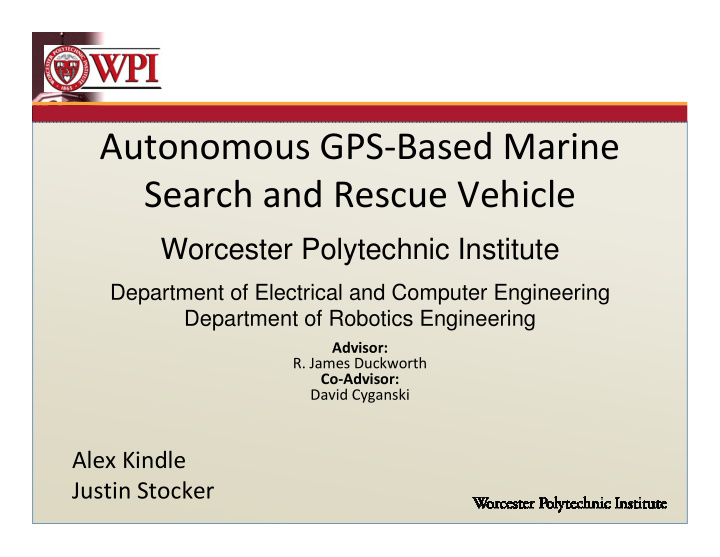 autonomous gps based marine search and rescue vehicle