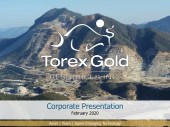 Corporate Presentation  February 2020  Asset | Team | Game Changing Technology  Safe Harbour