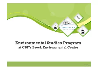 Environmental Studies Program  at CBFs Brock Environmental Center  ALLPPT.com  Presentation