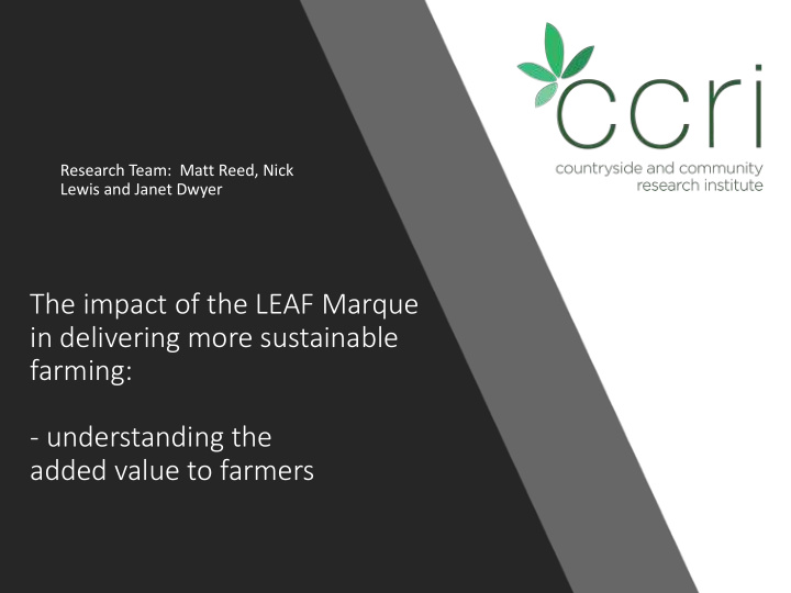 the impact of the leaf marque in delivering more