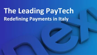 The Leading PayTech  Redefining Payments in Italy  1  Disclaimer  This Presentation may contain