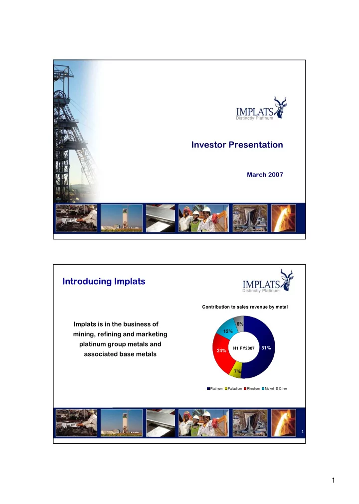 investor presentation