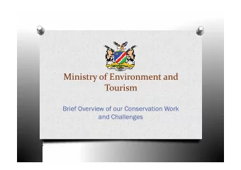 Ministry of Environment and  Tourism  Tourism