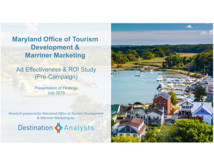 maryland office of tourism development marriner marketing