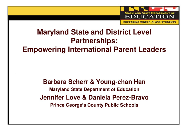 maryland state and district level