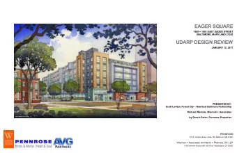 EAGER SQUARE  1900 + 1901 EAST EAGER STREET  BALTIMORE, MARYLAND 21205  UDARP DESIGN REVIEW