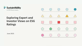 Exploring Expert and  Investor Views on ESG  Ratings  June 2019  Introductions  Christina Wong