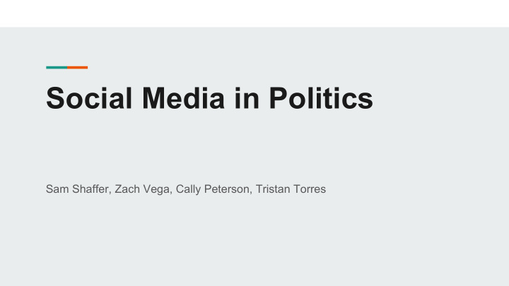 social media in politics