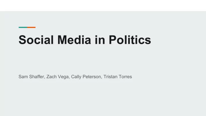 social media in politics