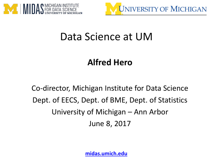 data science at um