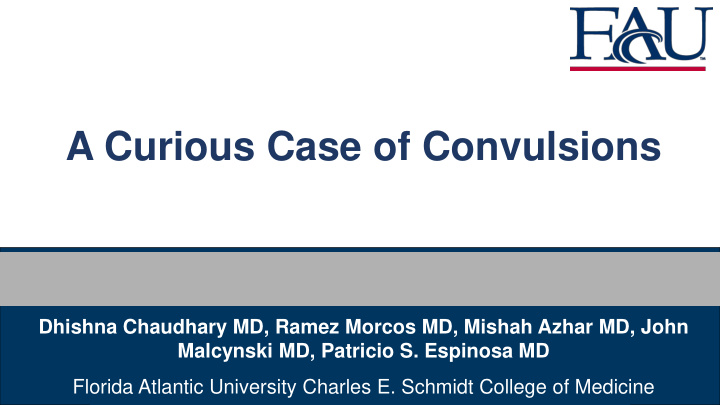 a curious case of convulsions