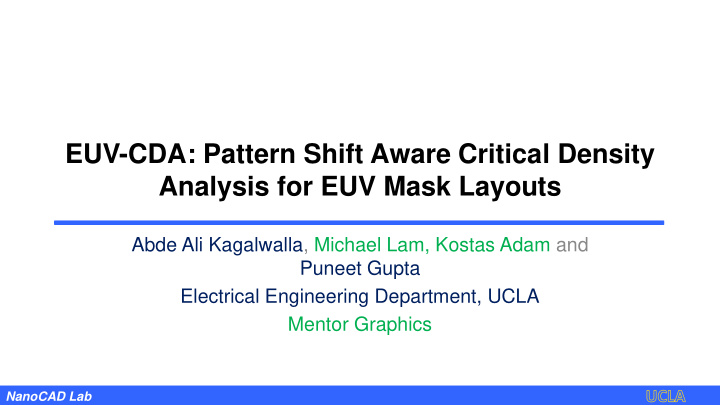 analysis for euv mask layouts