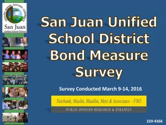 Survey Conducted March 9-14, 2016  220-4366  Methodology  600 telephone interviews with likely