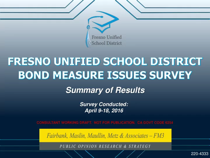 summary of results