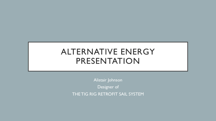 alternative energy presentation