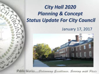 January 17, 2017  1  1969:  Building completed.  2 occupied floors with support spaces and