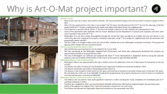 Why is Art-O-Mat project important?  Why this corner?    West Center City had six liquor stores