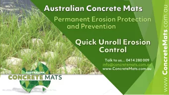 Permanent Erosion Protection  and Prevention  Talk to us 0414 280 009  info@concretemats.com.au