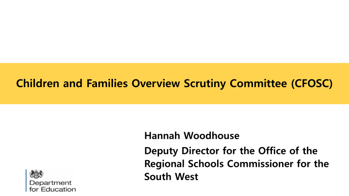 children and families overview scrutiny committee cfosc