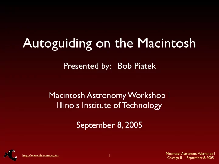 autoguiding on the macintosh