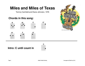 Miles and Miles of Texas  Tommy Camfield and Diane Johnston, 1976  Chords in this song: C 7  C  G
