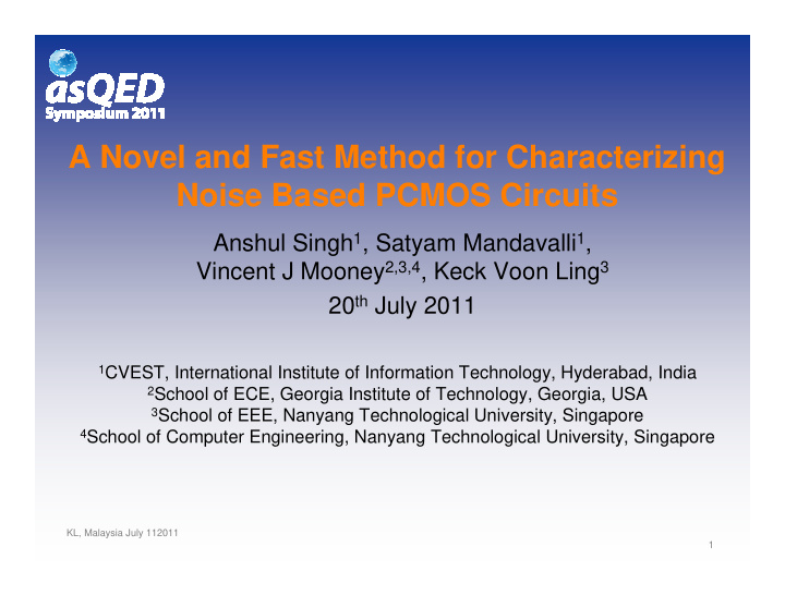 a novel and fast method for characterizing noise based